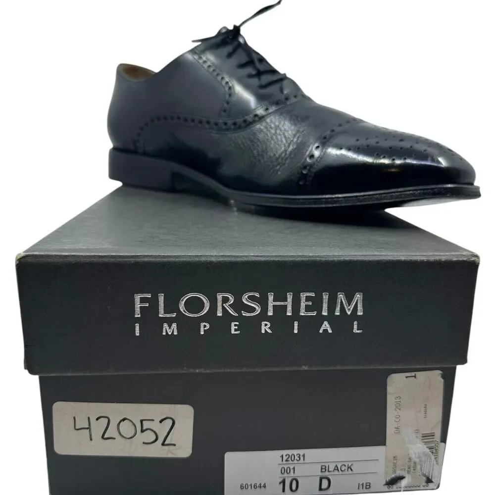 Florsheim Imperial Bio Comfort Mens Shoes Black Leather Oxfords 10D 12031 Preown